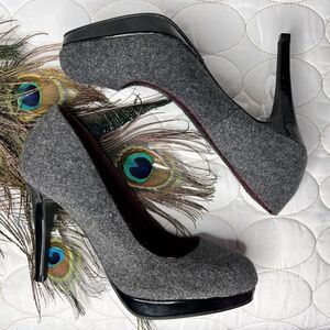 Christian Siriano Womens Felted Platform Pumps sz 5 Stiletto High Heels Shoes